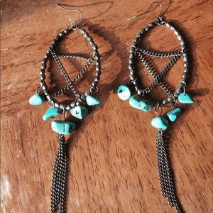 Turquoise copper earrings